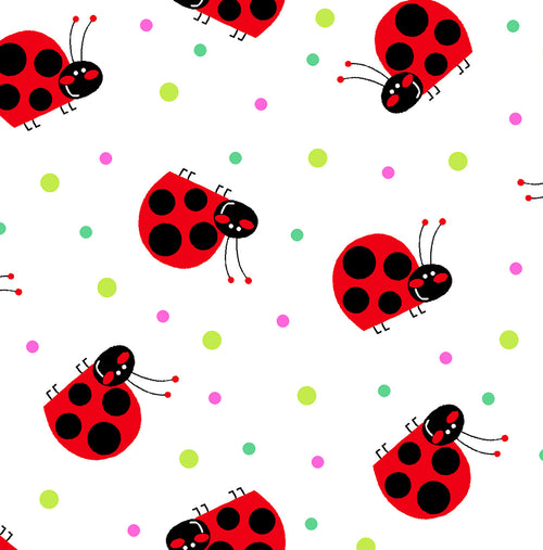 BOLT END 12.5" Comfy Prints 1019 8 Lady Bugs Flannel