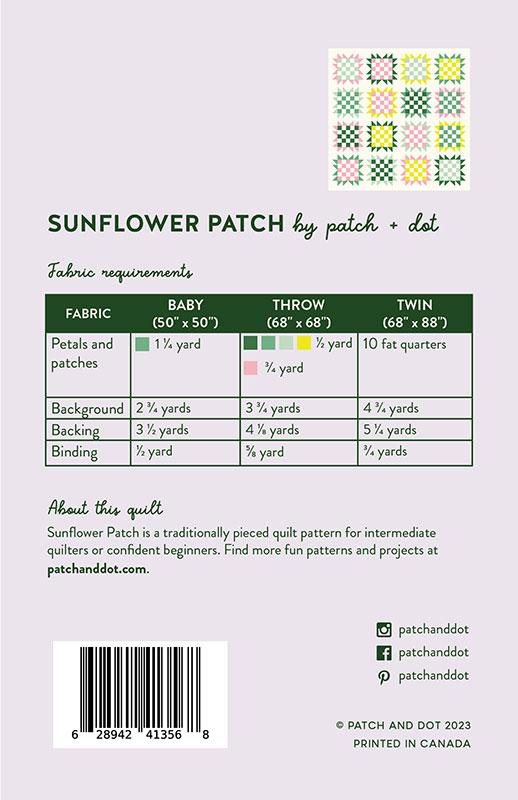 Sunflower Patch PATTERN