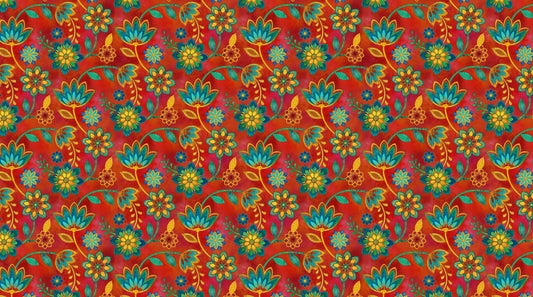 Boho Blooms DP27778-24 Red Multi