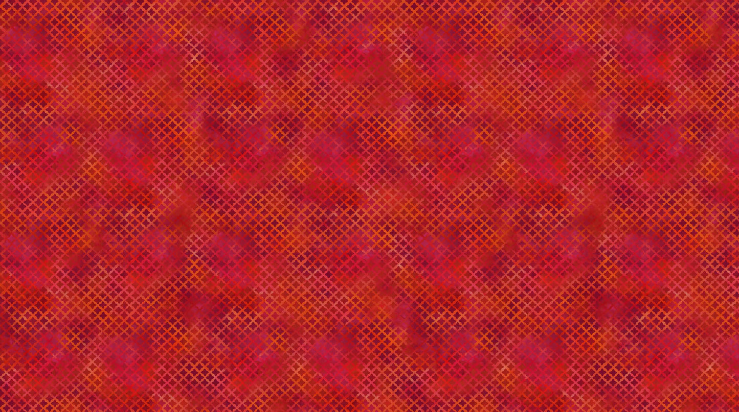 Boho Blooms DP27783-24 Red Mini Grid