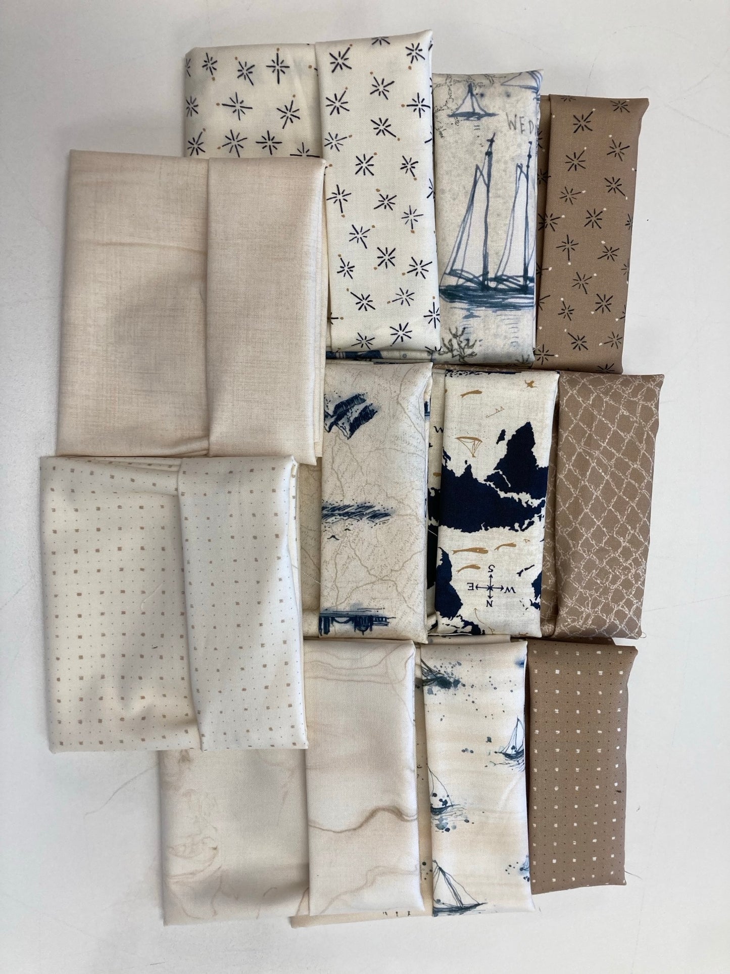 Longshore Cream Rope Fat Quarter Bundle