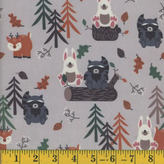 Forest Buddies Flannel Grey