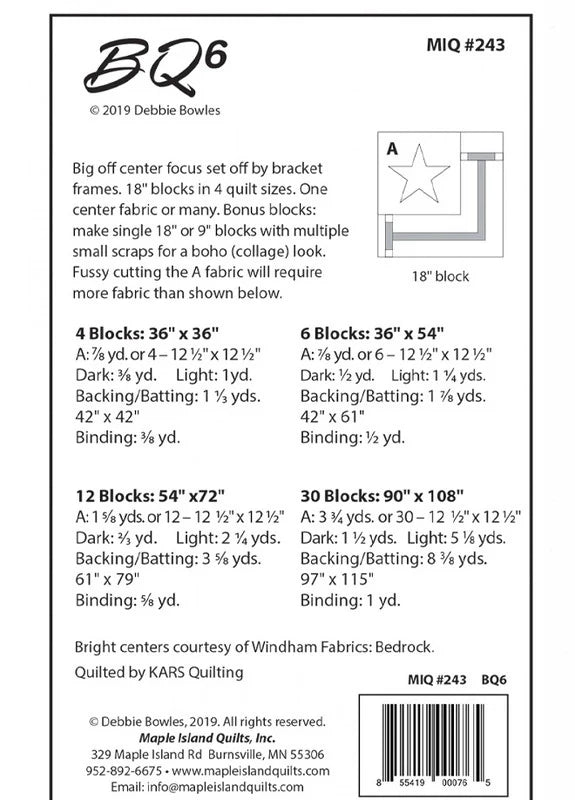 BQ6 Quilt Pattern