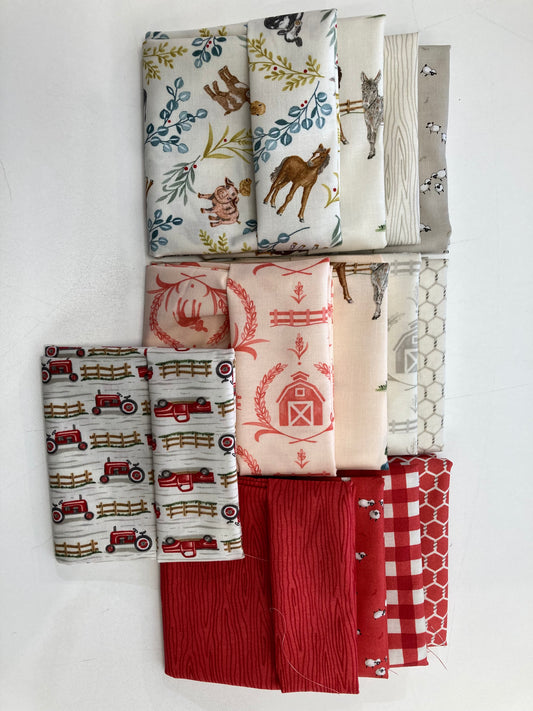 Willows Farm Barn Red Fat Quarter Bundle